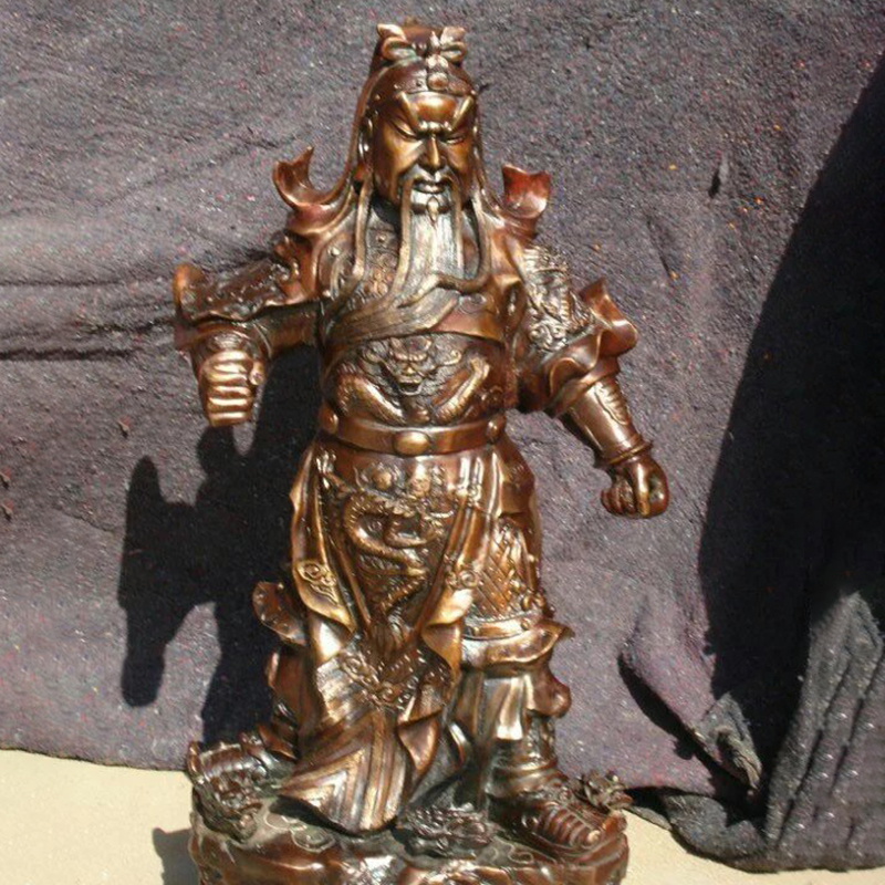 武财神铜雕，提刀关公雕塑 (13)