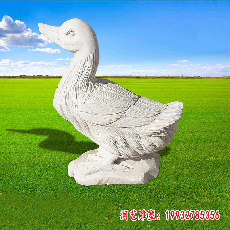 大理石草坪天鹅  石雕公园动物雕塑