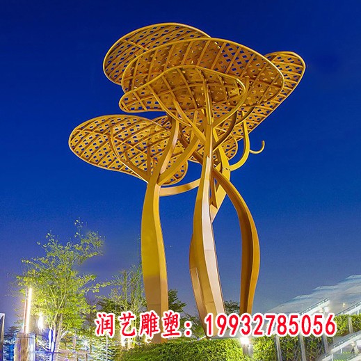 镂空蘑菇不锈钢雕塑 (1)
