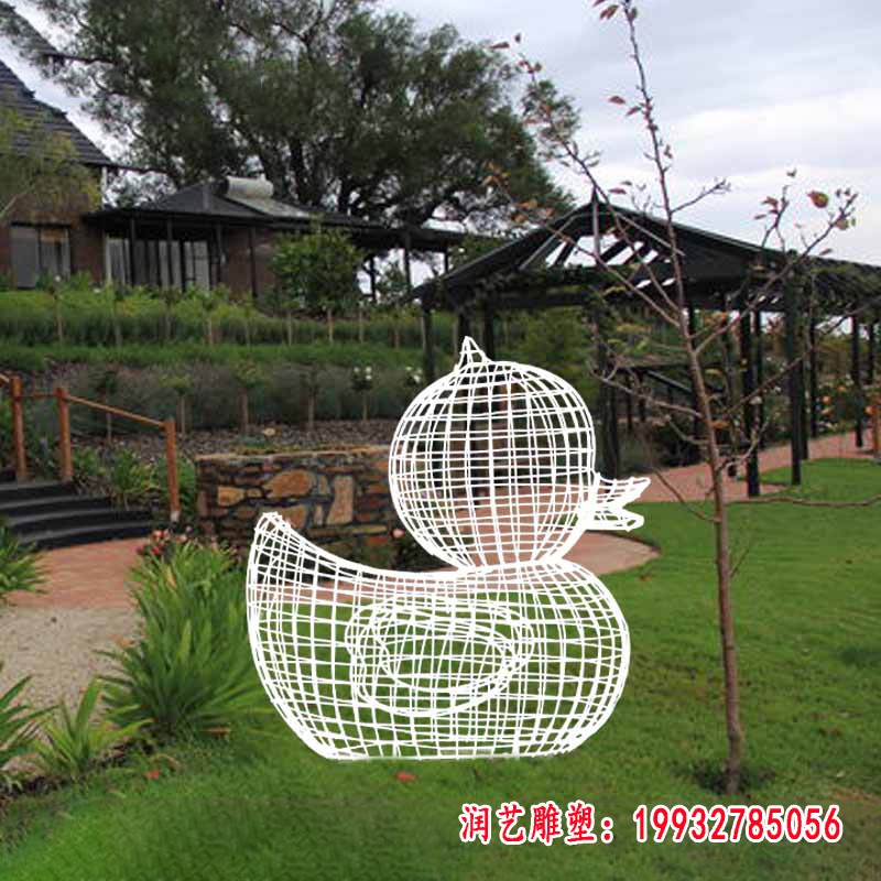 镂空不锈钢鸭子雕塑 (2)
