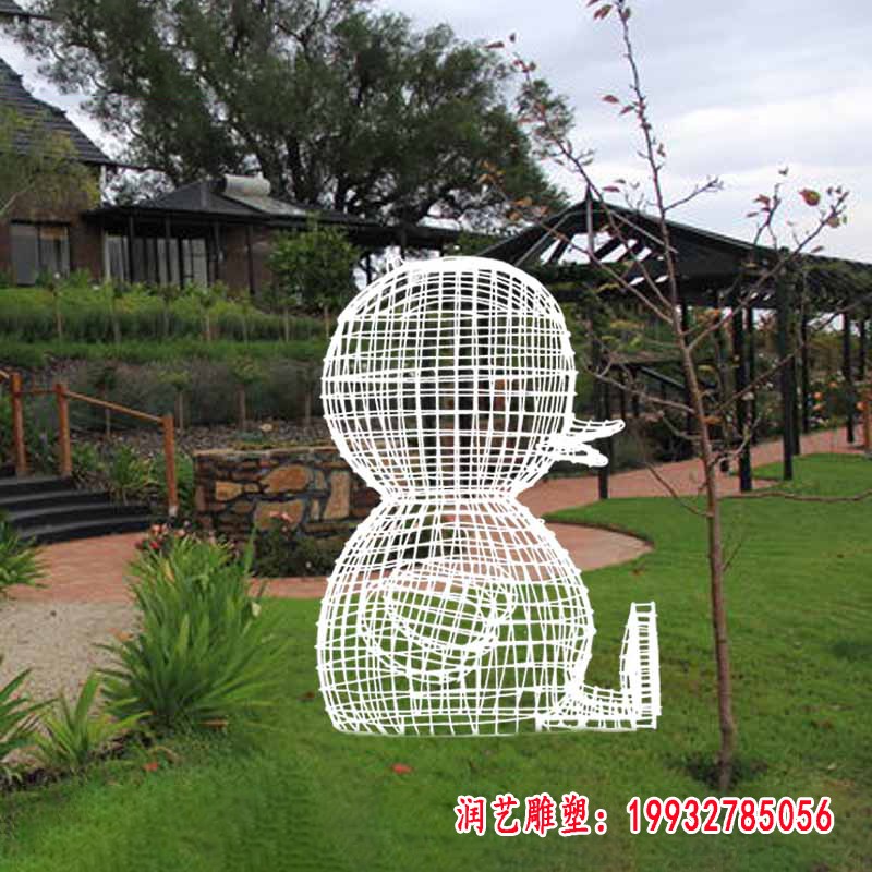 镂空不锈钢鸭子雕塑 (1)