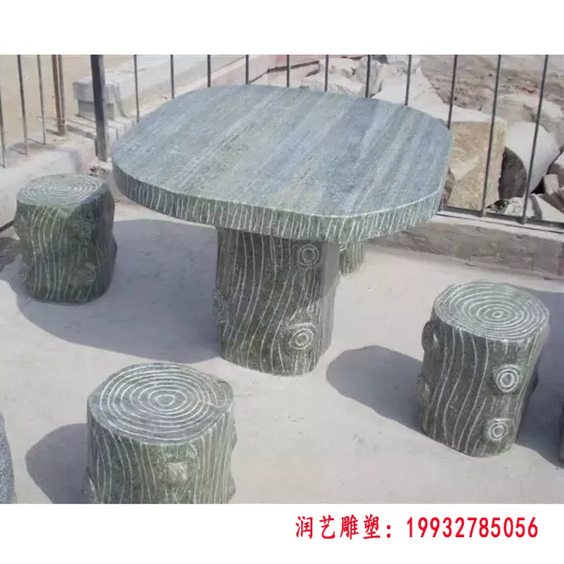 石桌石凳，大理石石桌凳 (1)