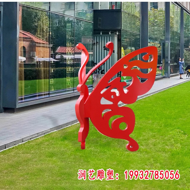园林不锈钢蝴蝶雕塑 (2)