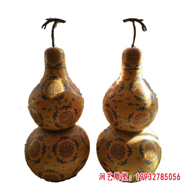 铜雕寺庙平安葫芦雕塑摆件 (1)