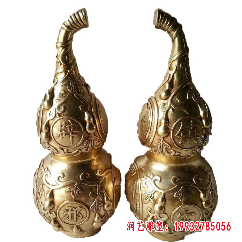 铜雕寺庙平安葫芦雕塑