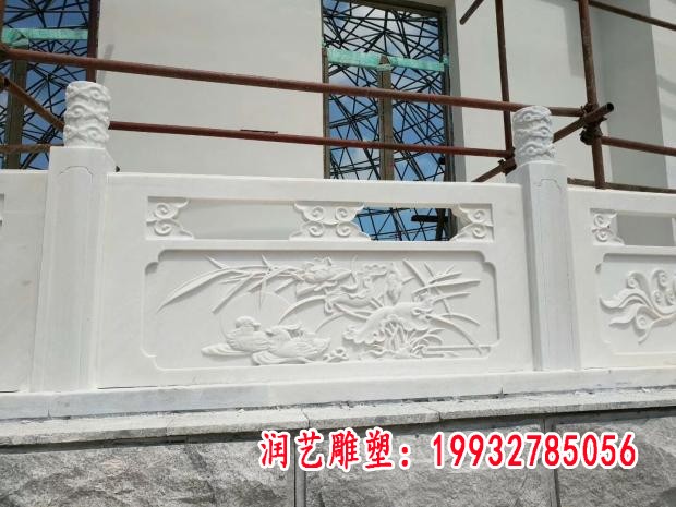 汉白玉雕刻栏板  石雕广场景观雕塑 (5)