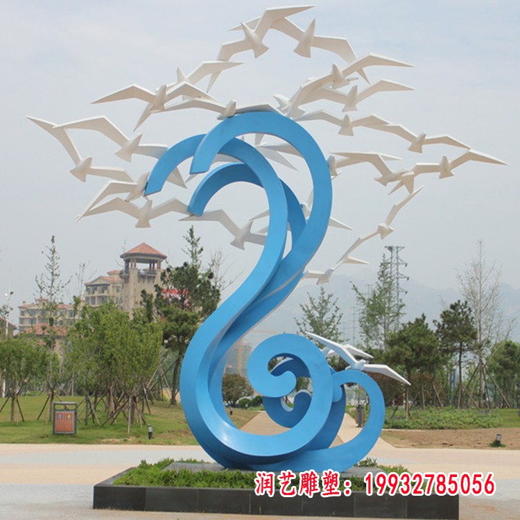 不锈钢抽象大雁雕塑