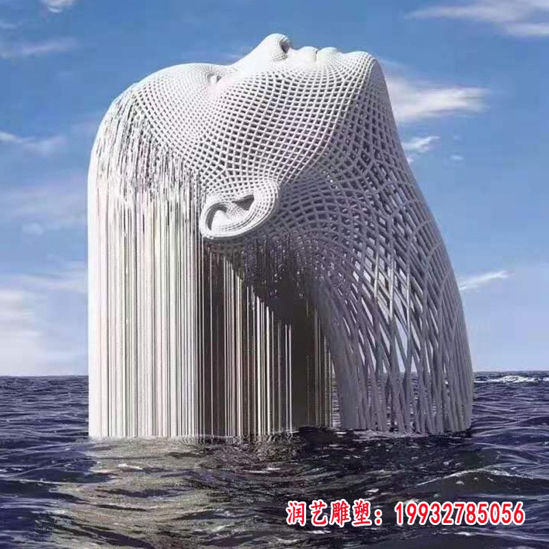 不锈钢创意镂空抽象人物雕塑 (2)