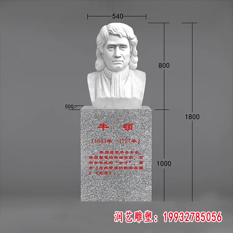 牛顿胸像石雕