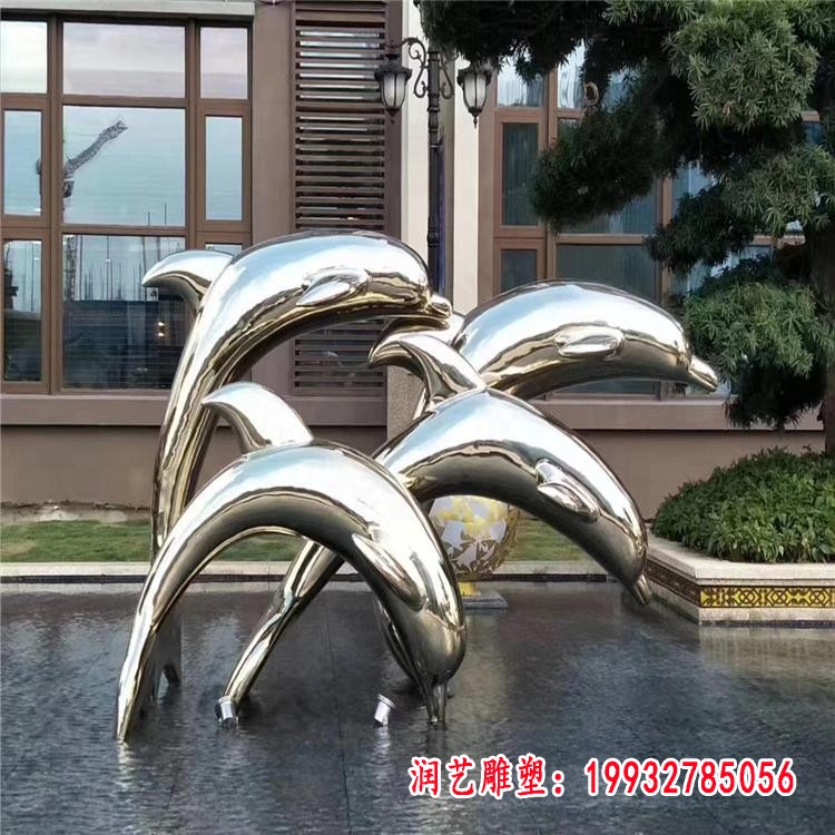 不锈钢海豚雕塑