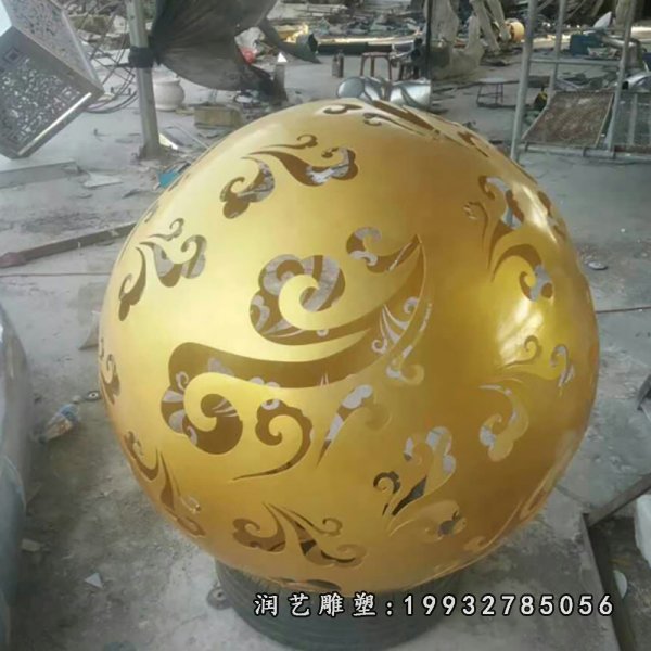 不锈钢城市缕空球雕塑 (160)