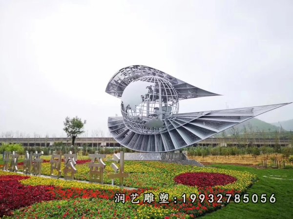 不锈钢地球仪雕塑 (55)
