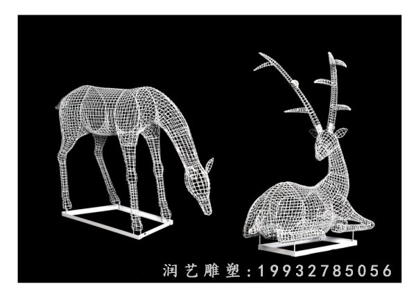 不锈钢鹿动物雕塑 (27)