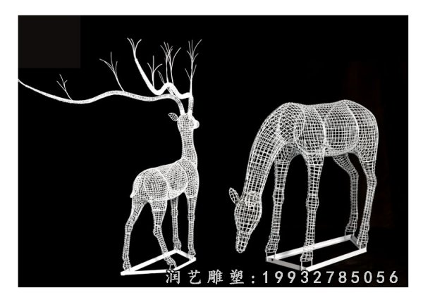 不锈钢鹿动物雕塑 (28)