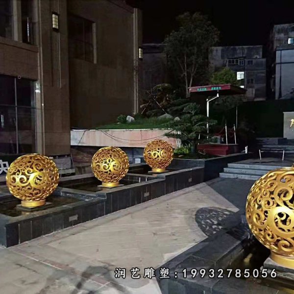 不锈钢镂空球雕塑 (17)