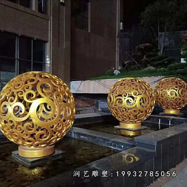 不锈钢镂空球雕塑 (16)