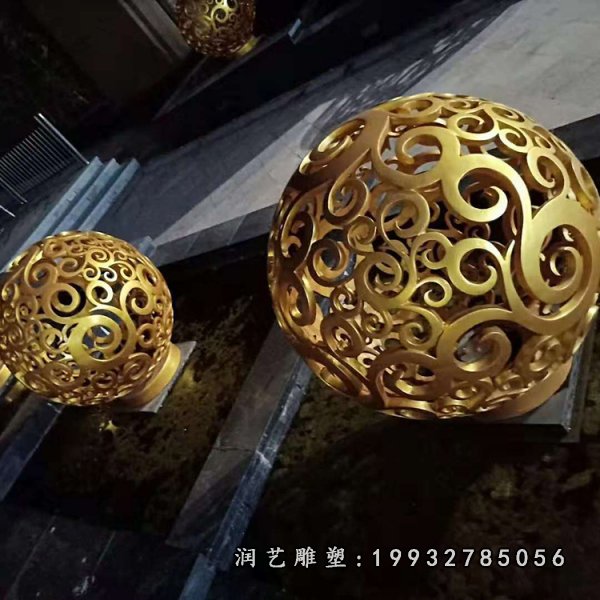 不锈钢镂空球雕塑 (15)