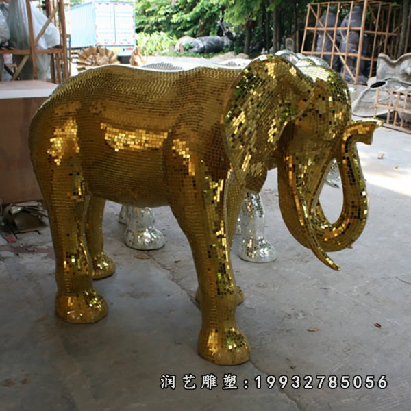 不锈钢大象雕塑  (4)