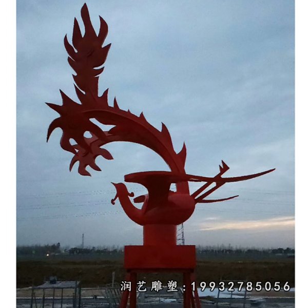 不锈钢凤凰雕塑 (14)
