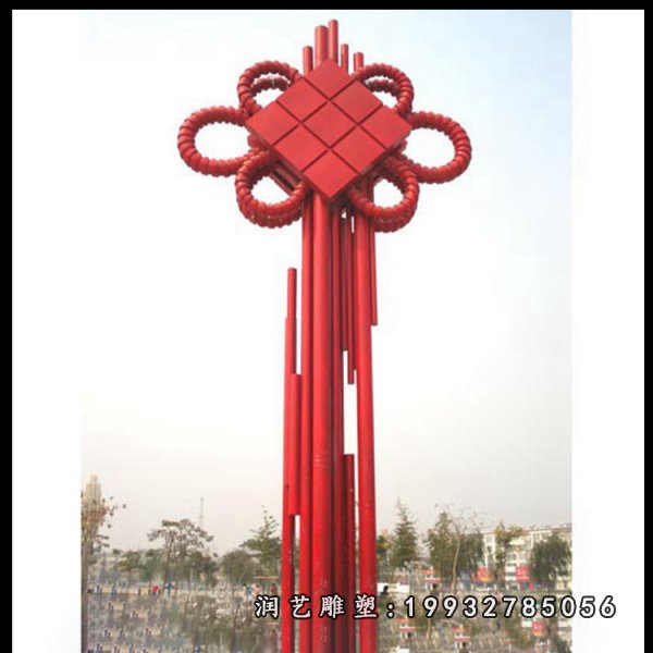 不锈钢中国结雕塑  (14)