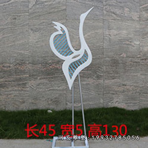 不锈钢仙鹤雕塑  (1)