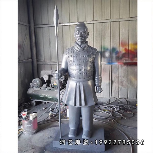 不锈钢兵马俑雕塑 (1)