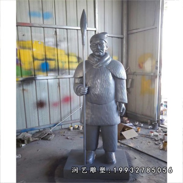 不锈钢兵马俑雕塑 (2)