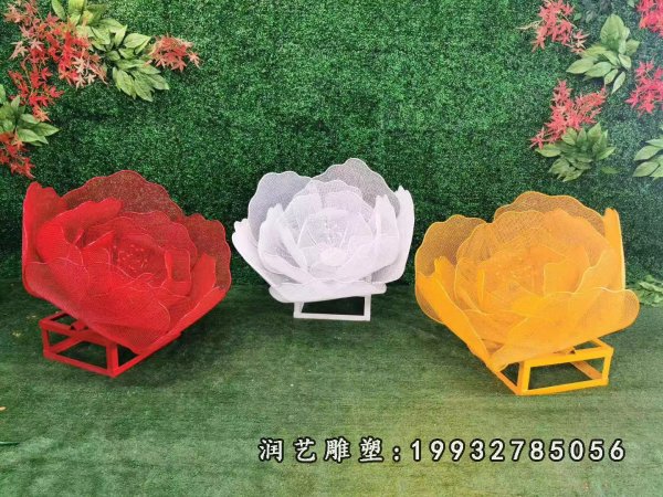 不锈钢花雕塑 (42)