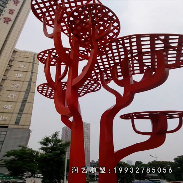 不锈钢树雕塑 (17)