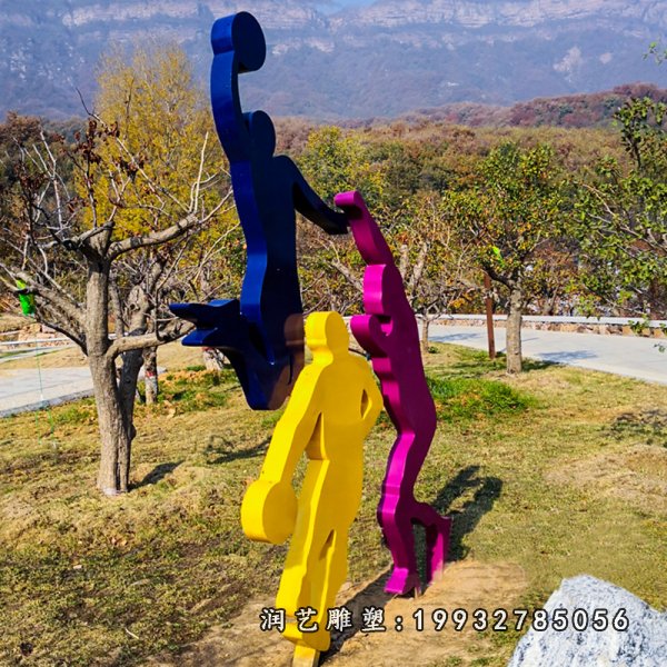 不锈钢打篮球雕塑 (3)