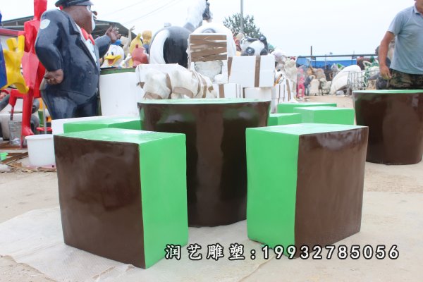 玻璃钢桌凳雕塑 (7)