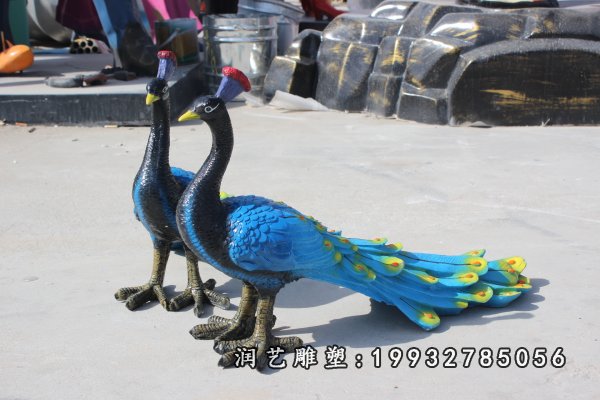 草坪玻璃钢孔雀雕塑  (4)