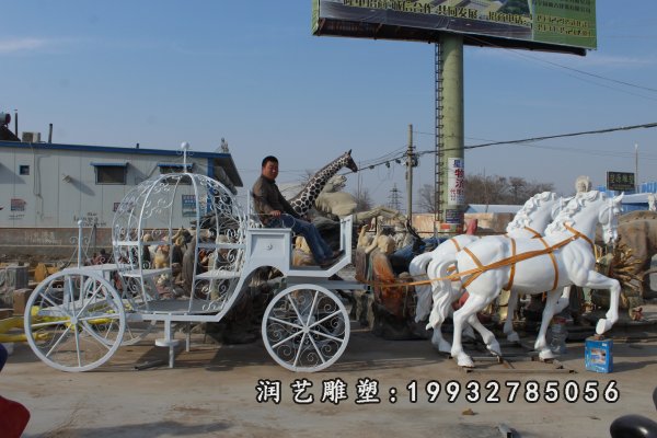 玻璃钢马车雕塑 (2)
