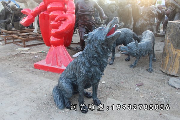 玻璃钢狼雕塑 (4)