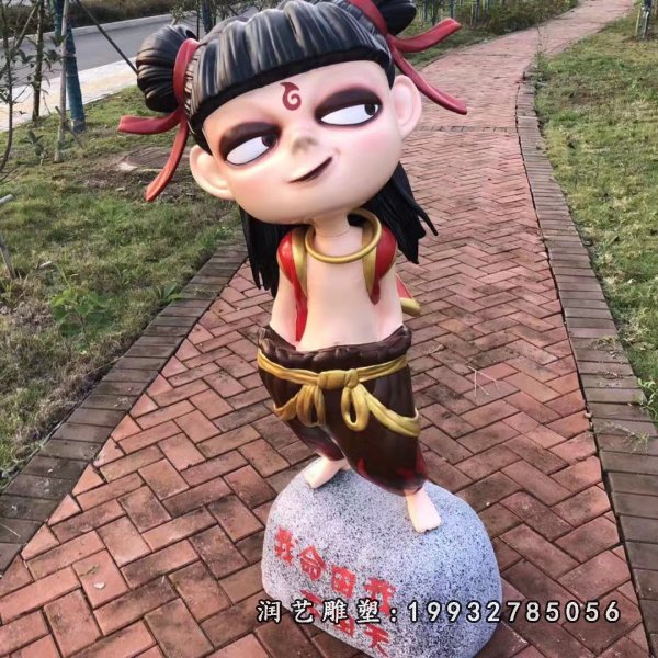 玻璃钢哪吒雕塑 (2)
