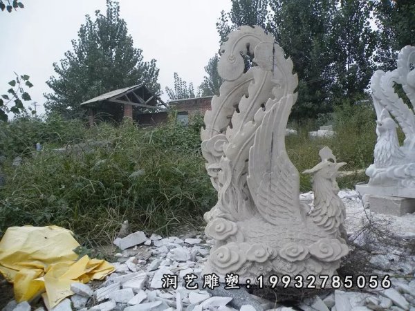 凤凰石雕，公园凤凰神兽石雕 (2)