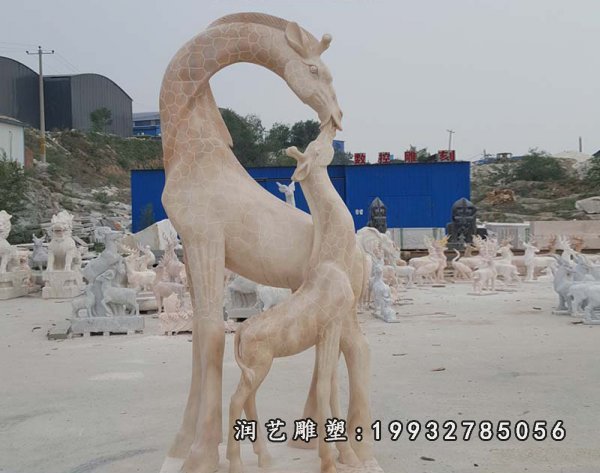 动物长颈鹿石雕 (12)