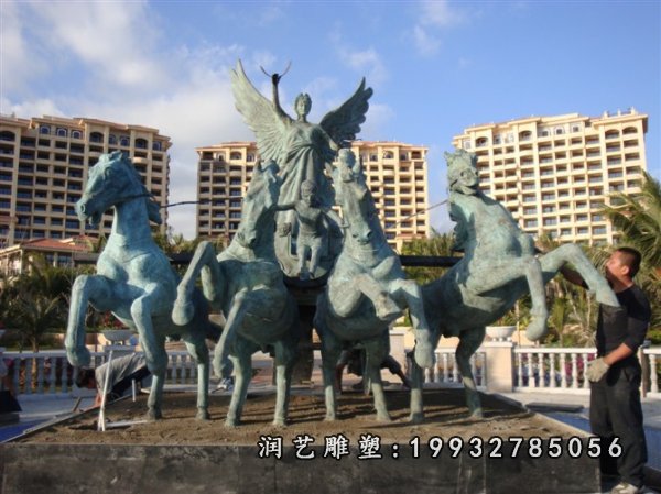 阿波罗战车铜雕  (3)
