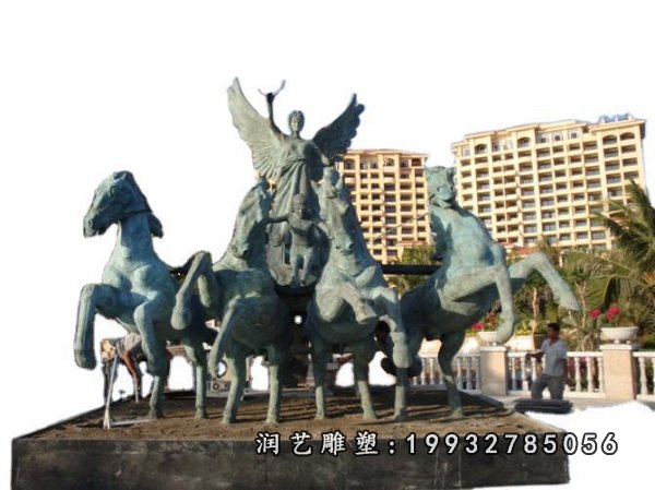 阿波罗战车铜雕  (2)