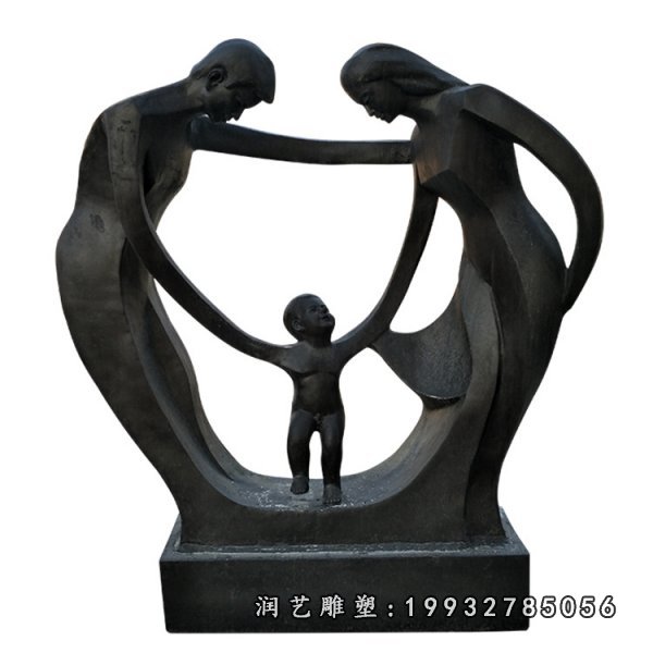 一家人铜雕 (3)