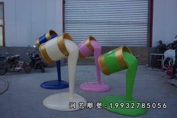 玻璃钢油漆桶雕塑  (4)