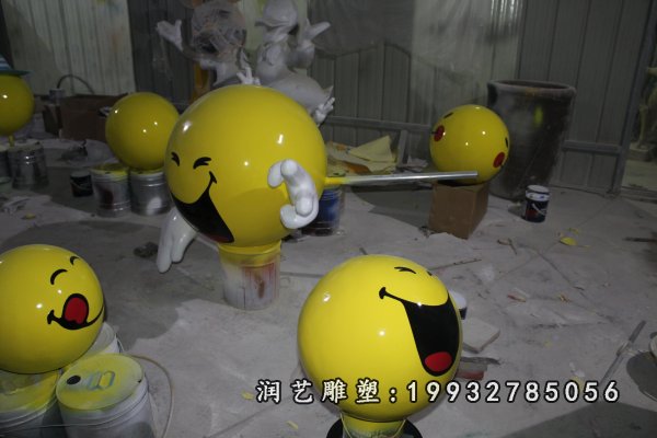 玻璃钢笑脸雕塑  (5)
