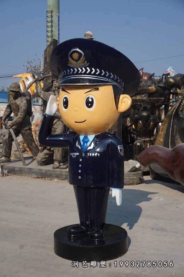 玻璃钢警察人物雕塑 (4)