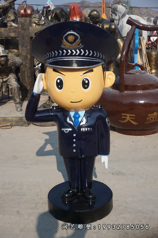 玻璃钢警察人物雕塑 (5)