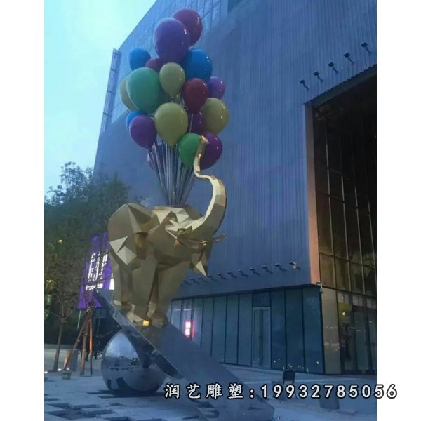 不锈钢大象雕塑  (1)