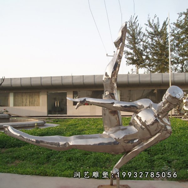 不锈钢鞍马雕塑，运动不锈钢雕塑