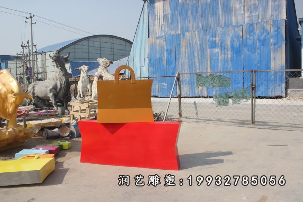 不锈钢购物袋雕塑  (2)