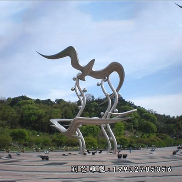 不锈钢鸽子雕塑 (14)