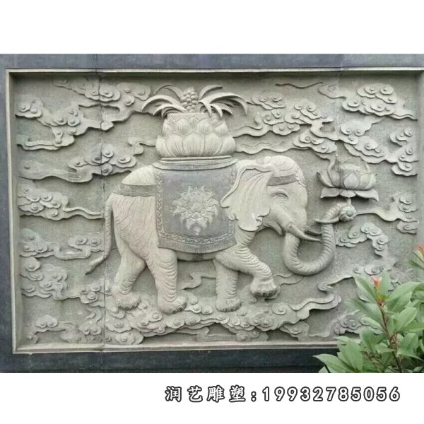 大石浮雕画，动物石浮雕画
