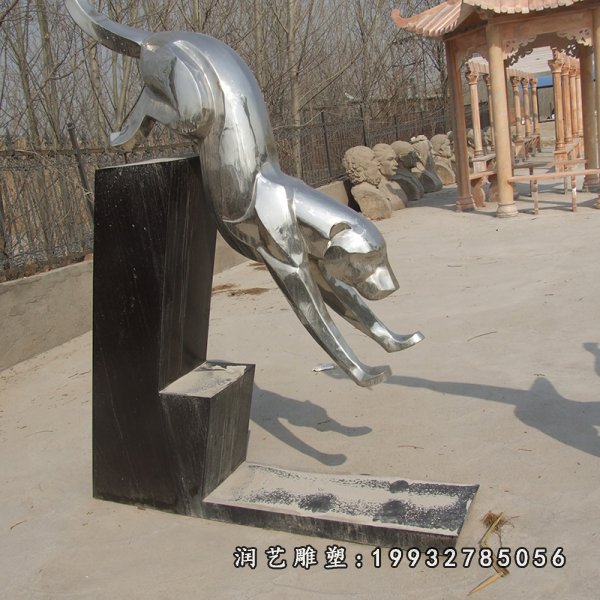 不锈钢豹子雕塑  (9)